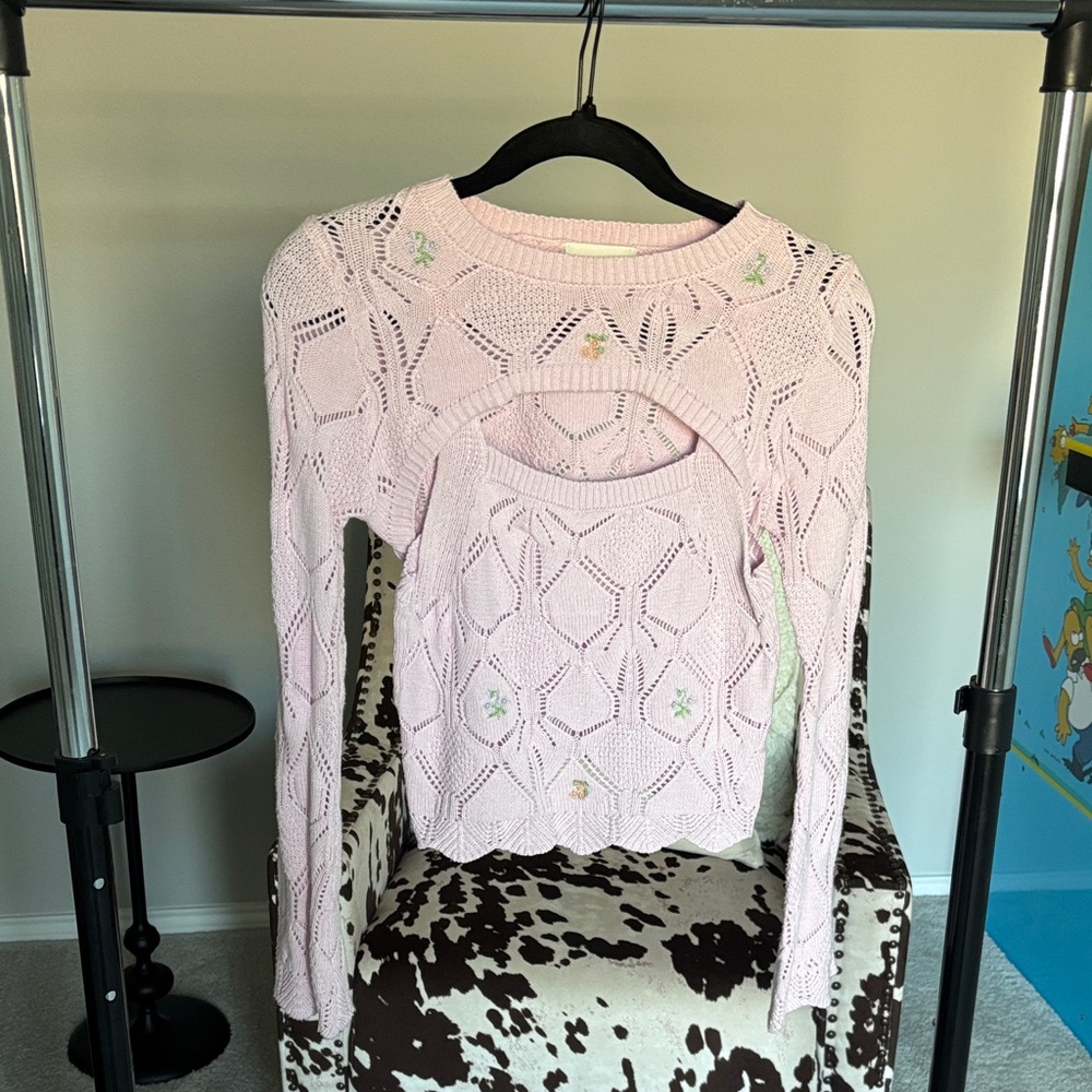 Freshman 1996 Light Pink Knit tank and cover up